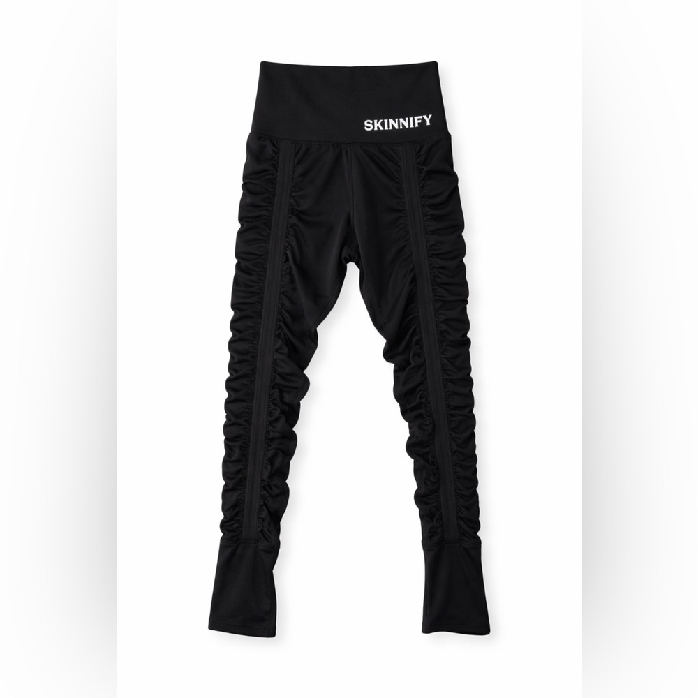 SKINNIFY Black High-Waist Leggings 8 total resistant bands Sz Small - Picture 2 of 4